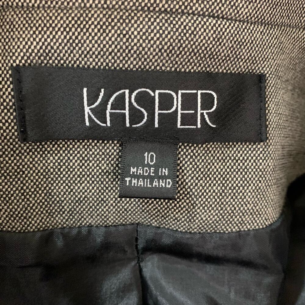 Kasper Size 10 Women's Blazer Jacket Gray with Black Trim Career Work - Picture 12 of 13